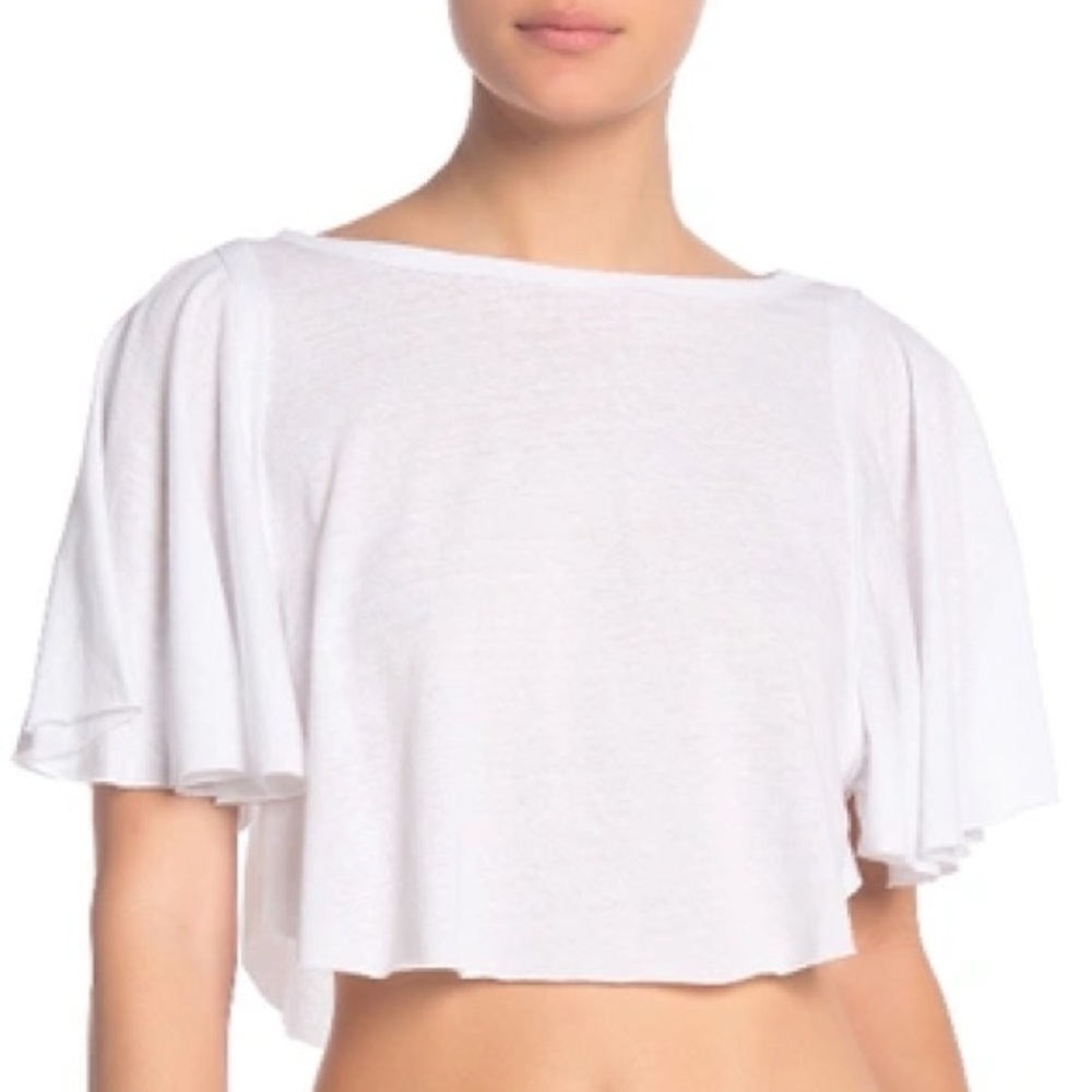 FP Movement by Free People White Flowy Crop Top